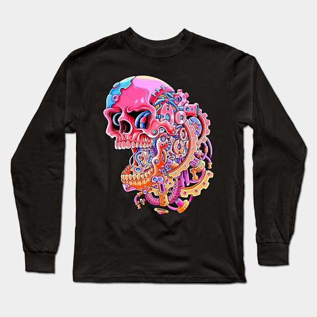 Broken Gearhead Long Sleeve T-Shirt by Efexampink